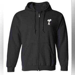 Men's Snoopy Zipper Hoodie - Black